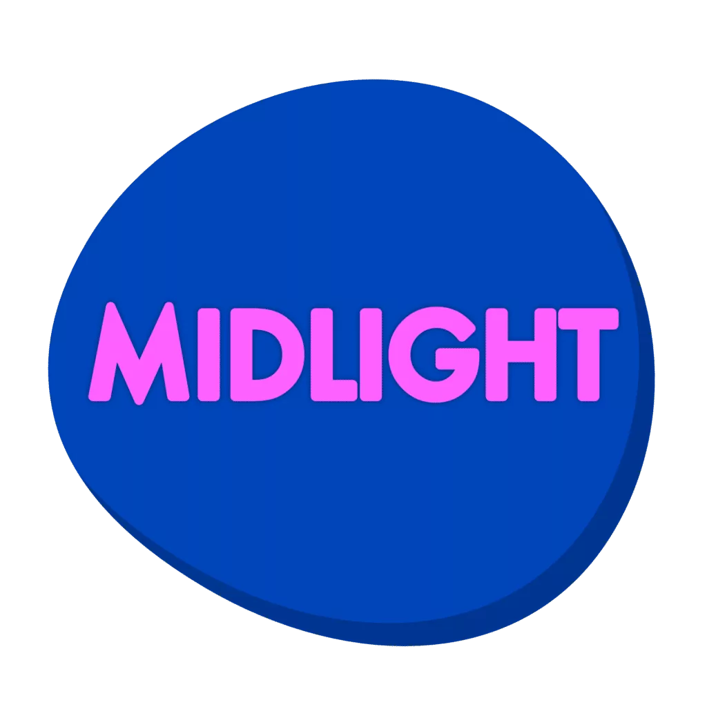Midlight logo with bold pink text